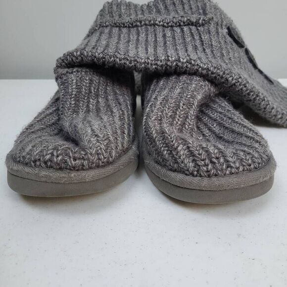 UGG Australia Classic Cardy Gray Knit Sweater Boots Size 7 Tall Slouch Top - Picture 4 of 9